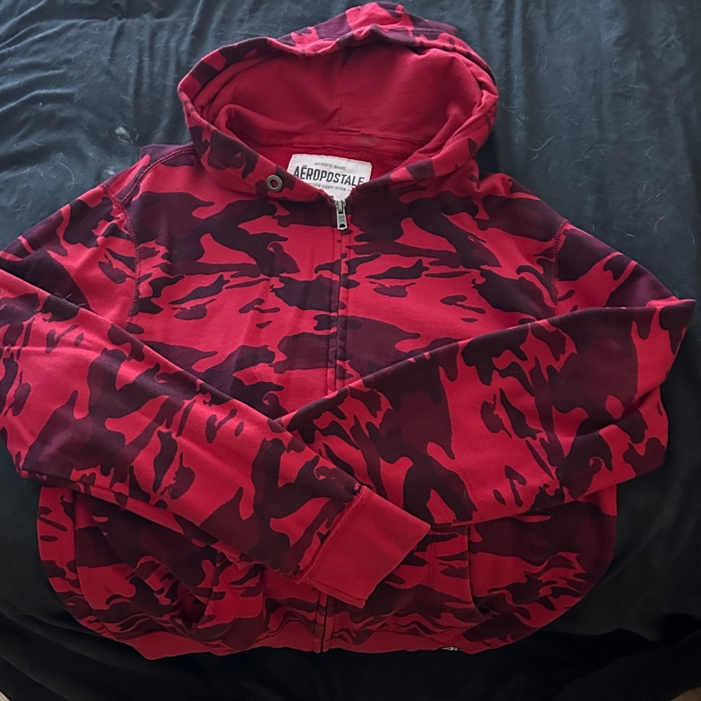 Aeropostale Kids Red and Black Camo Jacket